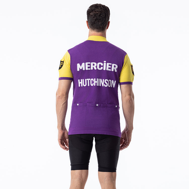 Maillot de cyclisme rétro en laine mérinos Mercier Hutchinson