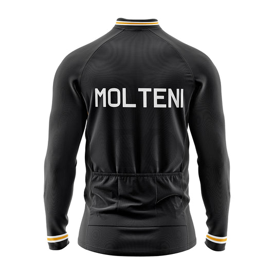 Molteni Arcore Retro Long Sleeve Cycling Jersey Black