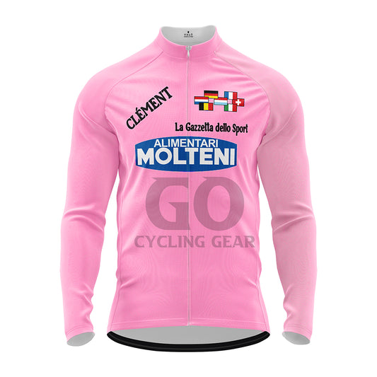 Molteni Long Sleeve Cycling Jersey Pink Giro D'ITALIA 1973