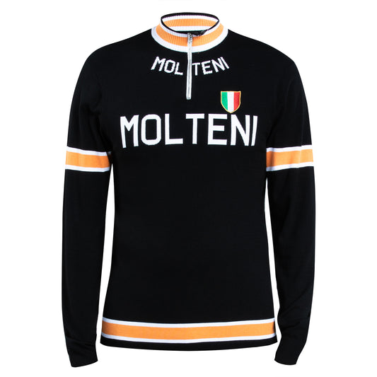 Maillot de cyclisme rétro en laine mérinos Molteni