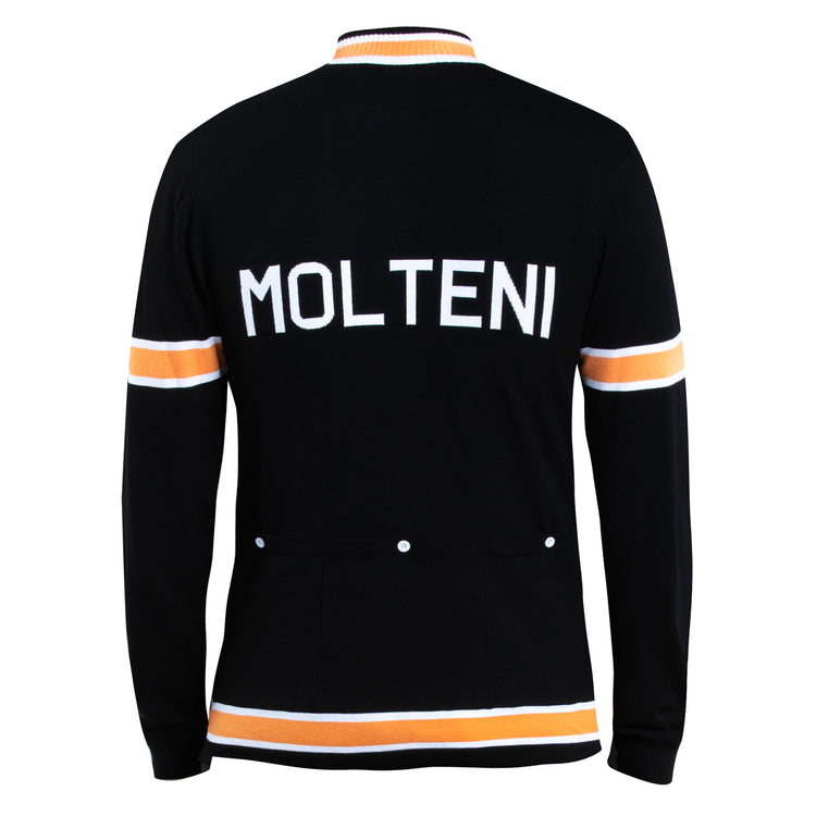 Maillot de cyclisme rétro en laine mérinos Molteni