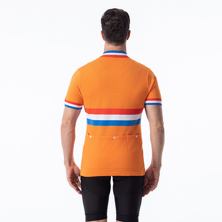 Retro-Radtrikot aus Merinowolle des niederländischen Teams