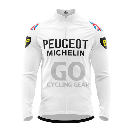 PEUGEOT Michelin -Union Jack UK Vintage Long Sleeve cycling Jersey