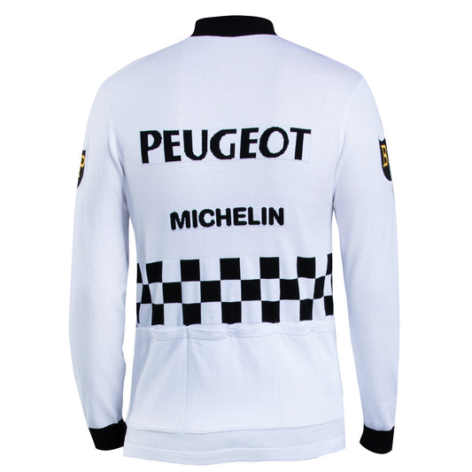 Maillot de cyclisme rétro en laine Peugeot BP 1967