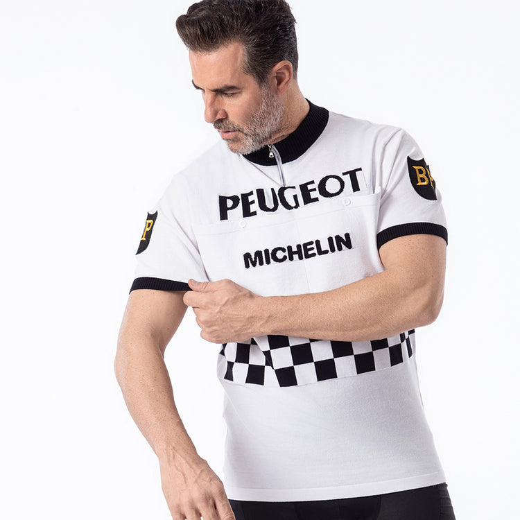 Peugeot BP 1967 Retro-Radtrikot aus Wolle