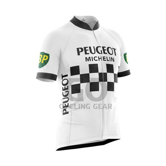 Peugeot Bh Michelin Retro White Cycling Jersey