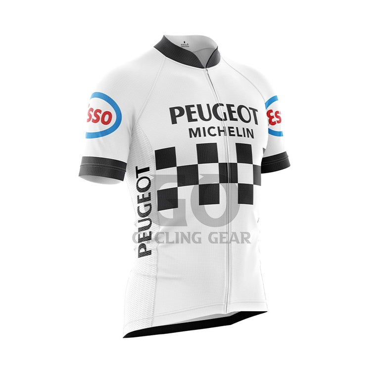 Peugeot Esso Michelin Retro White Cycling Jersey