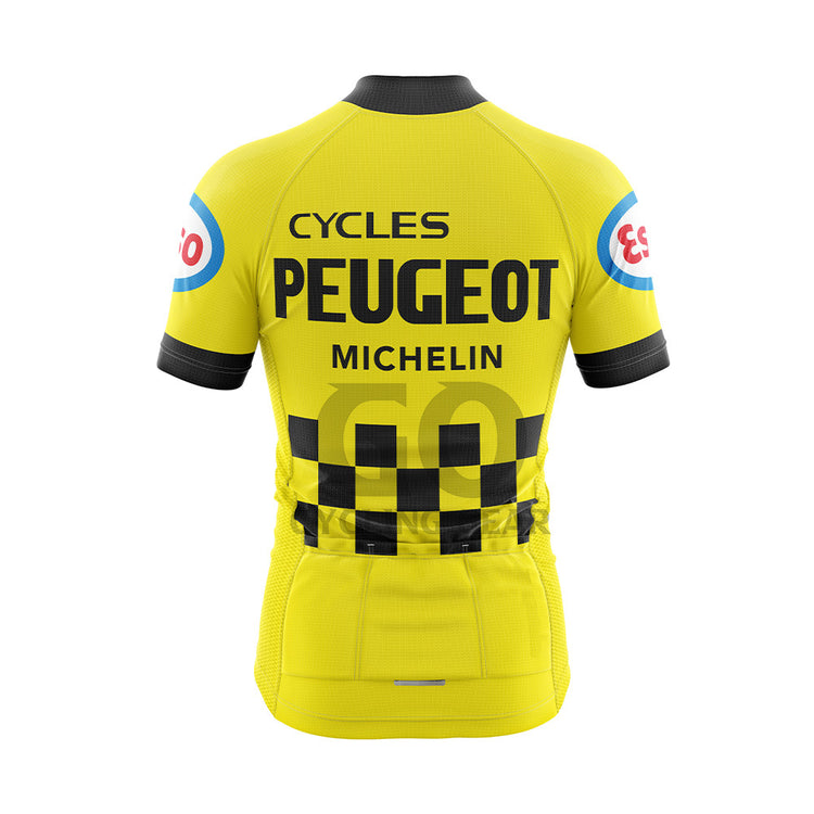 Peugeot Esso Michelin Retro Yellow Cycling Jersey