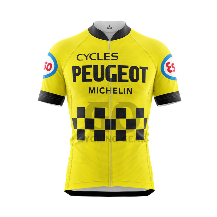 Peugeot Esso Michelin Retro Yellow Cycling Jersey