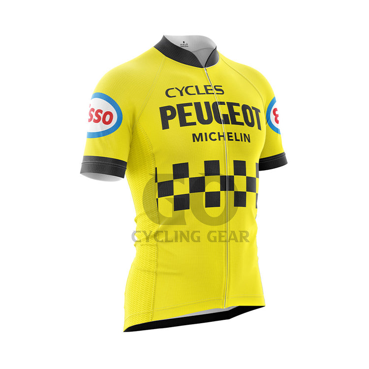 Peugeot Esso Michelin Retro Yellow Cycling Jersey