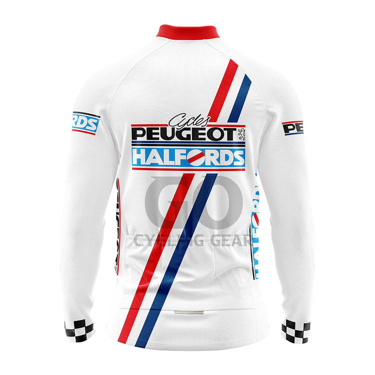 Peugeot Halfords Retro Long Sleeve Cycling Jersey France