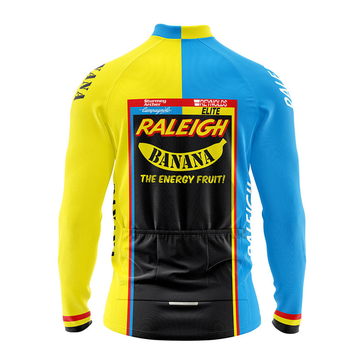 Raleigh Banana Men's Long Sleeve Retro Cycling Jersey