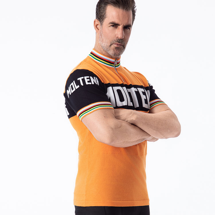 Retro Molteni Arcore Orange Woll-Radtrikot