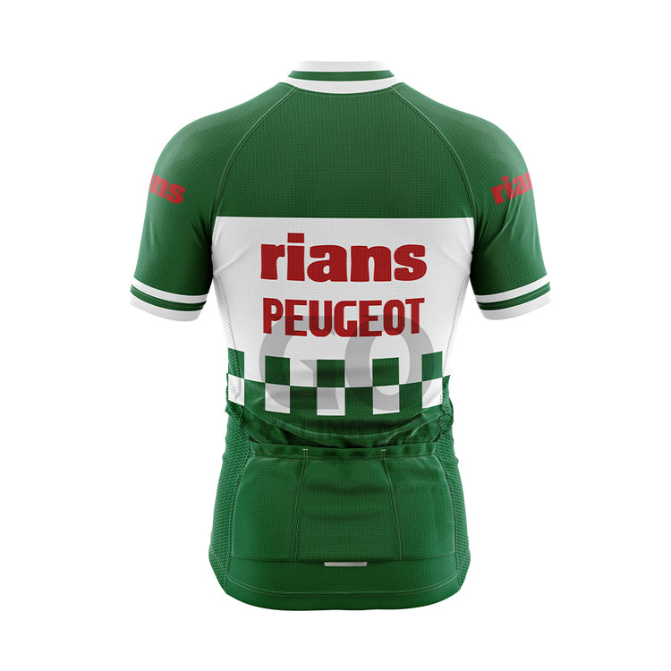 Rians Peugeot Retro Cycling Jersey Green