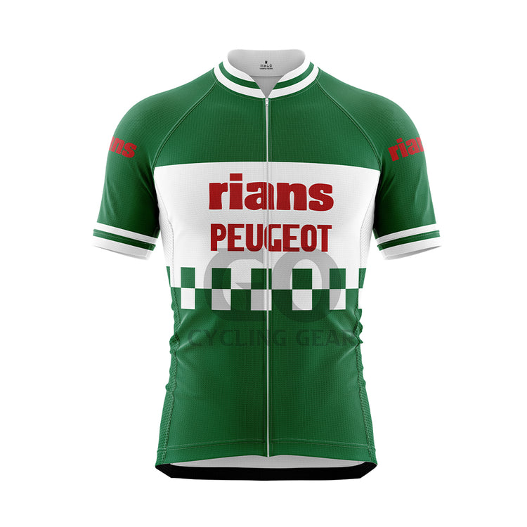 Rians Peugeot Retro Cycling Jersey Green