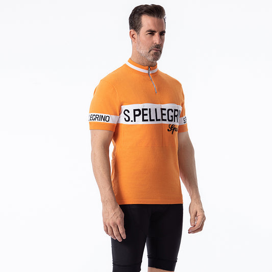 San Pellegrino Retro-Radtrikot aus Merinowolle