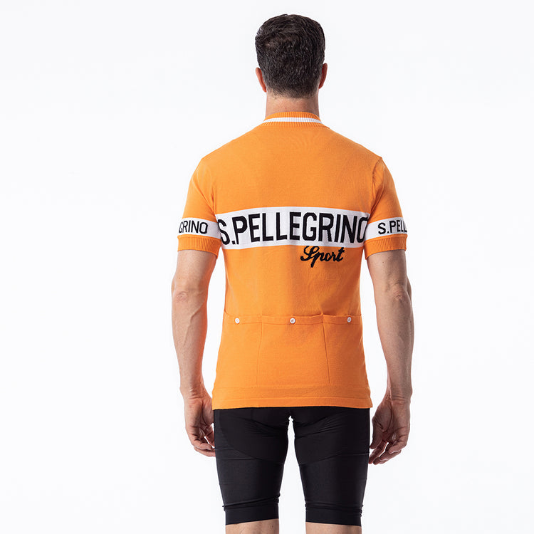 Maillot de cyclisme rétro en laine mérinos San Pellegrino