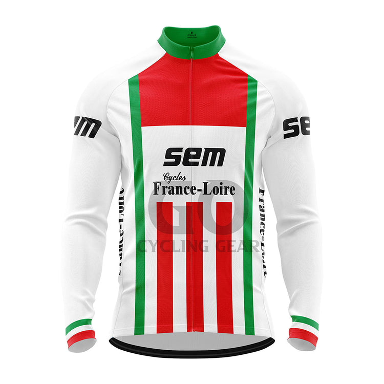 Sem-France Loire Retro Long Sleeve Cycling Jersey