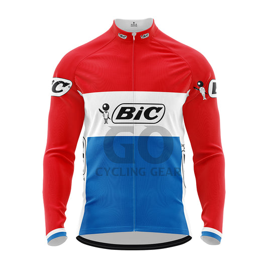 Netherlands Bic Retro Long Sleeve Cycling Jersey