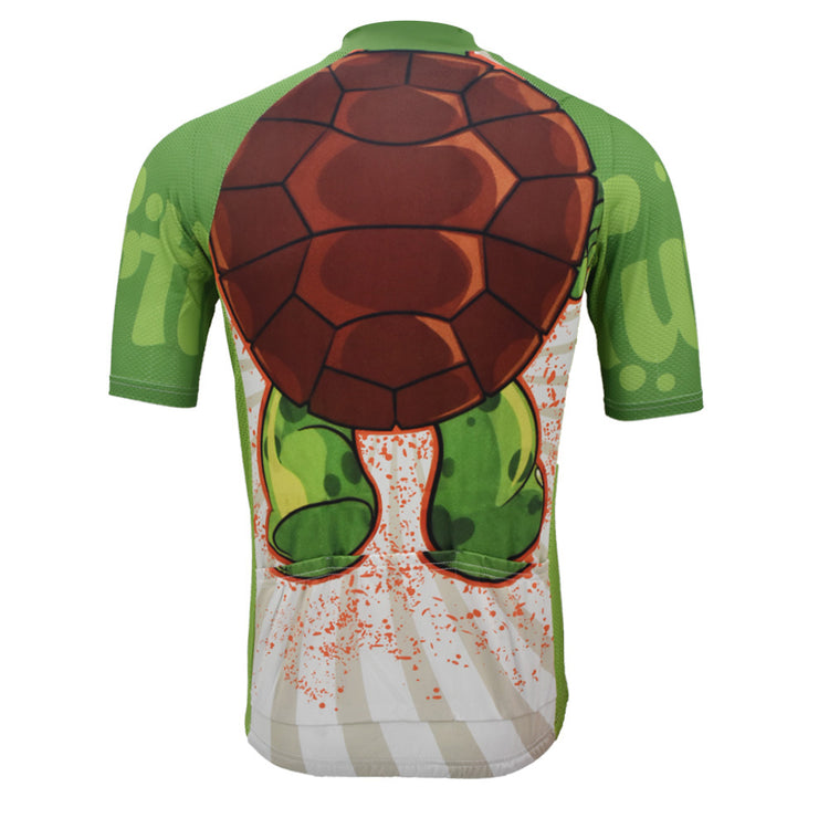 Tortoise Cycling Jersey Men Green Funny Short Sleeve Bike Clothing