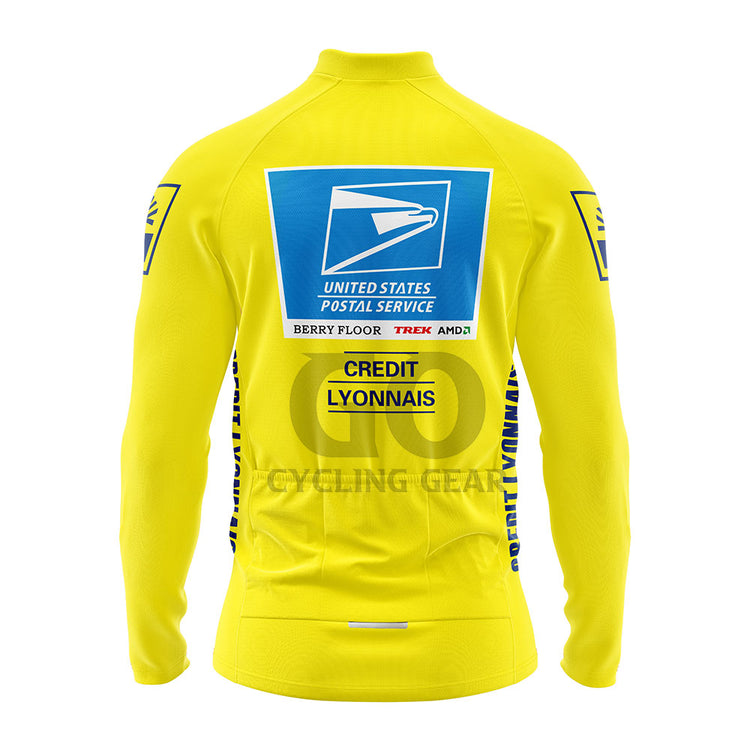 USPS Tour De France Yellow Long Sleeve Cycling Jersey