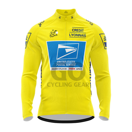 USPS Tour De France Yellow Long Sleeve Cycling Jersey