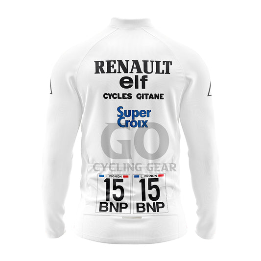 White Elf Long Sleeve Cycling Jersey Tour De France 1983