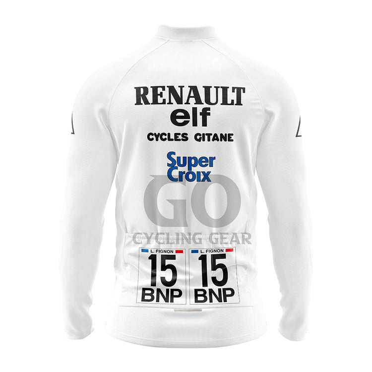 White Elf Long Sleeve Cycling Jersey Tour De France 1983