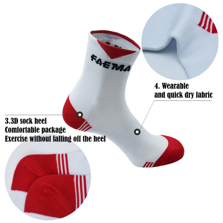 FAEMA Team Bicycle Cycling Socks Mid Length