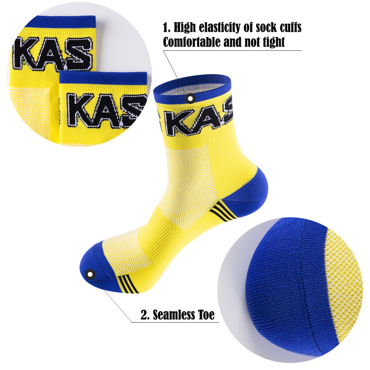 Retro KAS Team Bicycle Cycling Socks Mid Length