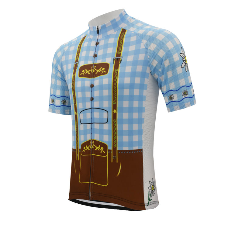 Cycling Jersey Plaid Short Sleeve Bike Wear