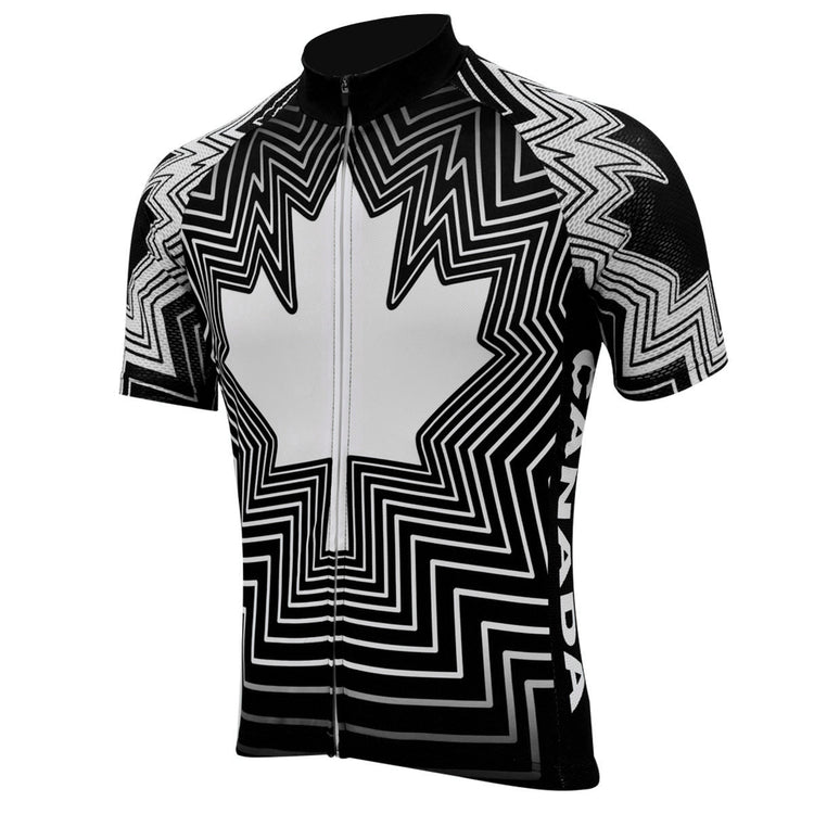 Maillot de cyclisme du Canada pour hommes, manches courtes, rouge et noir, vêtements de vélo