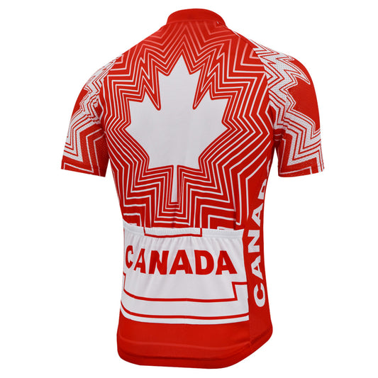 Canada Cycling Jersey Men Short Sleeve Red&Black Bike Wear